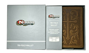 Shriners Wallet - Trifold Nocona Soft Leather Embossed Cross