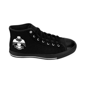 33rd Degree Scottish Rite Sneaker - Wings Down High-top Black & White