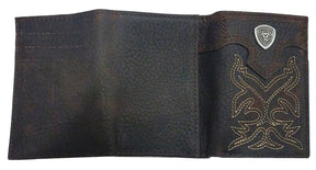 Widows Sons Wallet - Ariat Brown Premium Shield Tri-fold Leather