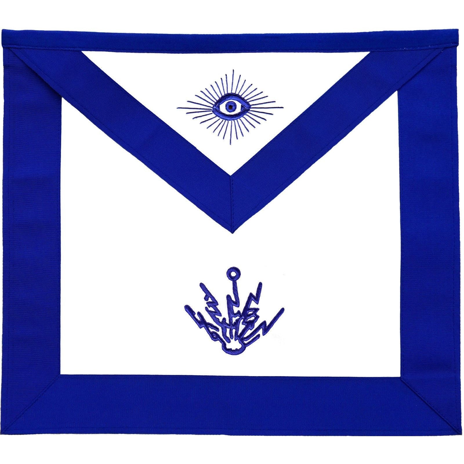 Electrician Blue Lodge Officer Apron - Machine Embroidery