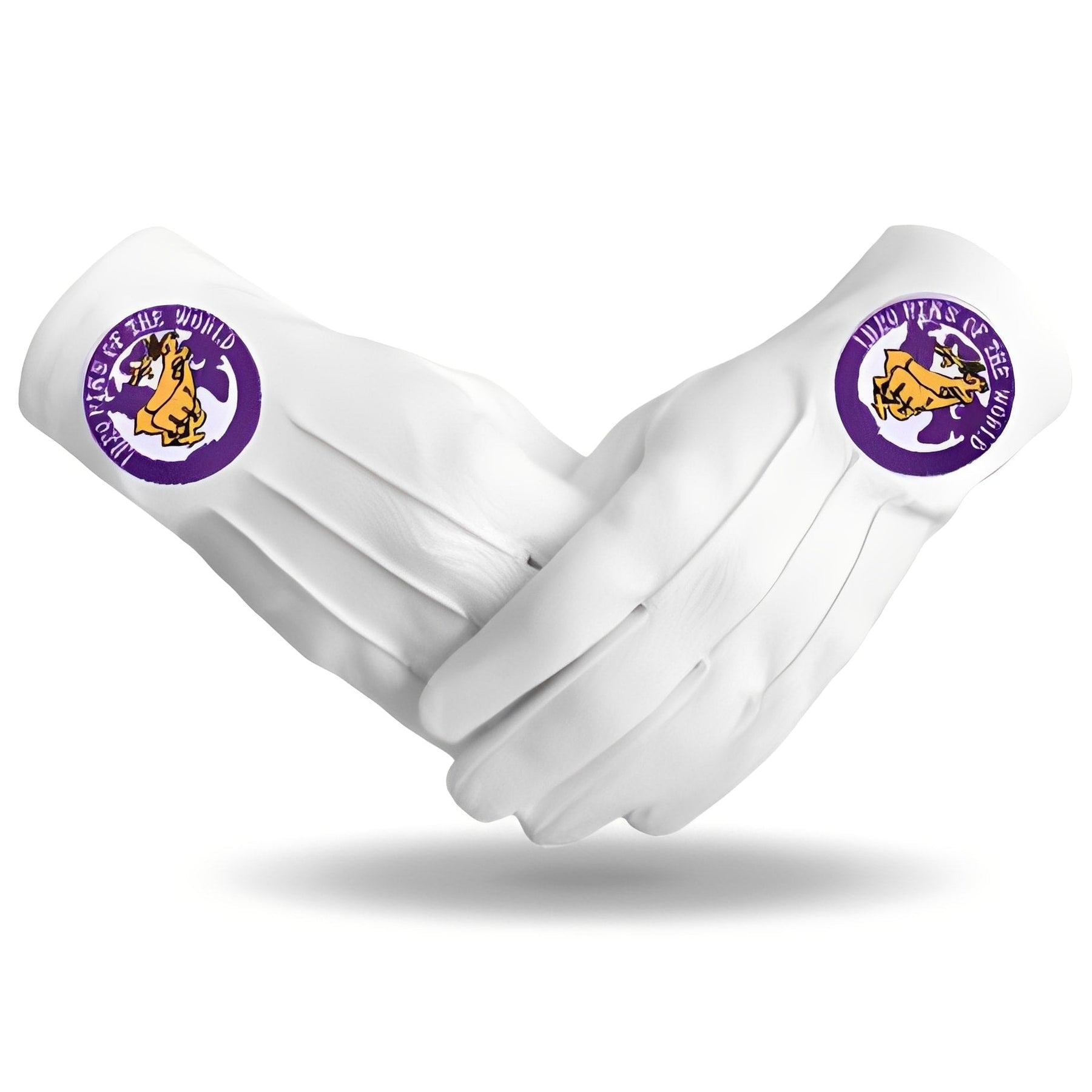 Elks of the World Gloves - White Cotton Buck and Doe
