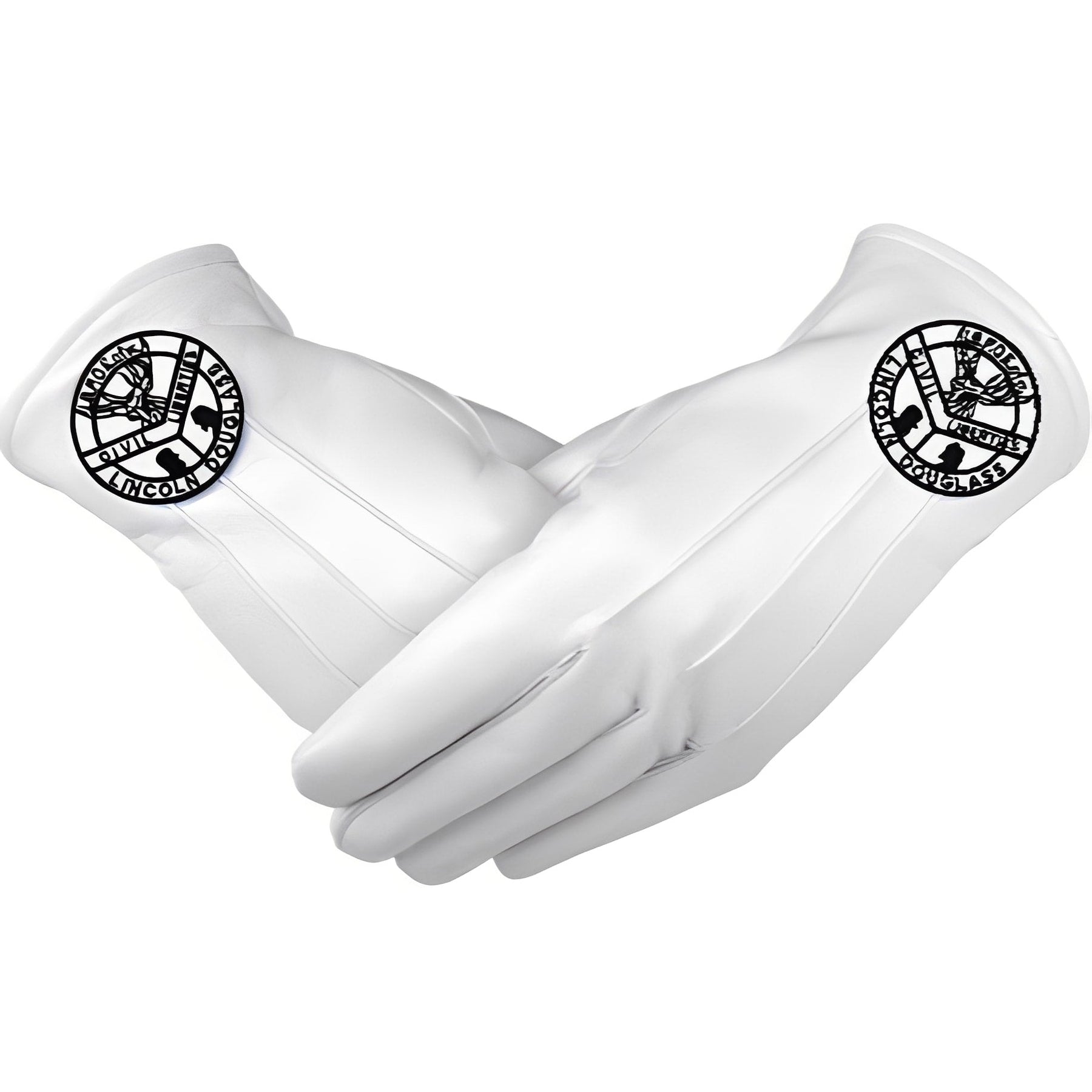 Elks of the World Gloves - White Leather Civil Liberties Lincoln Douglass