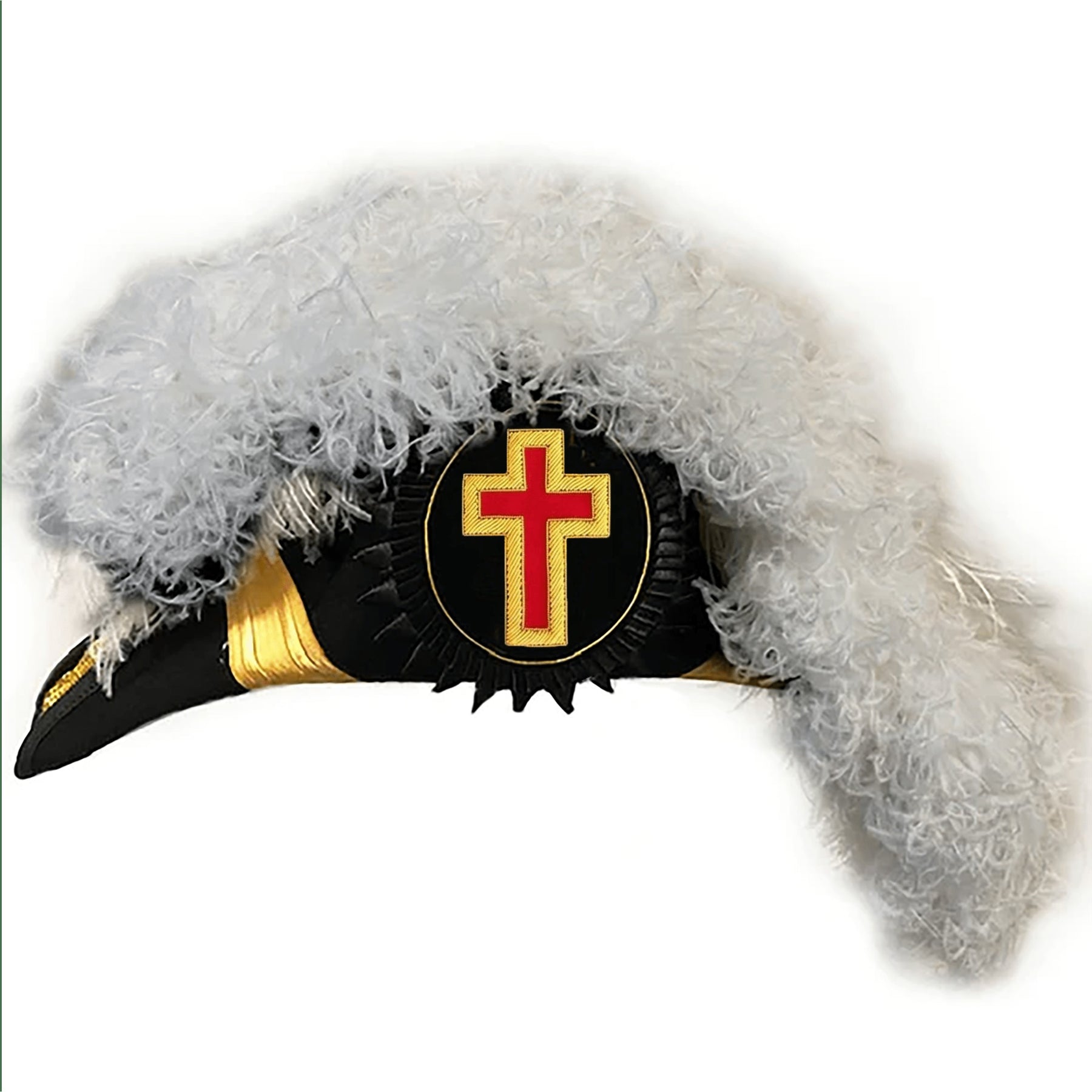 Eminent Commander Knights Templar Chapeau - All White Plumes