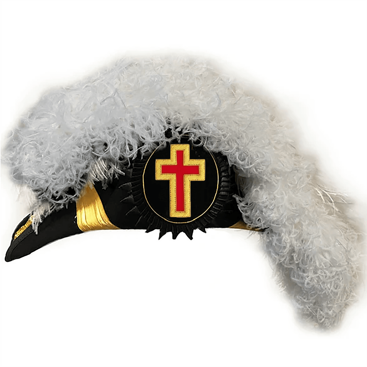 Eminent Commander Knights Templar Chapeau - All White Plumes - Bricks Masons