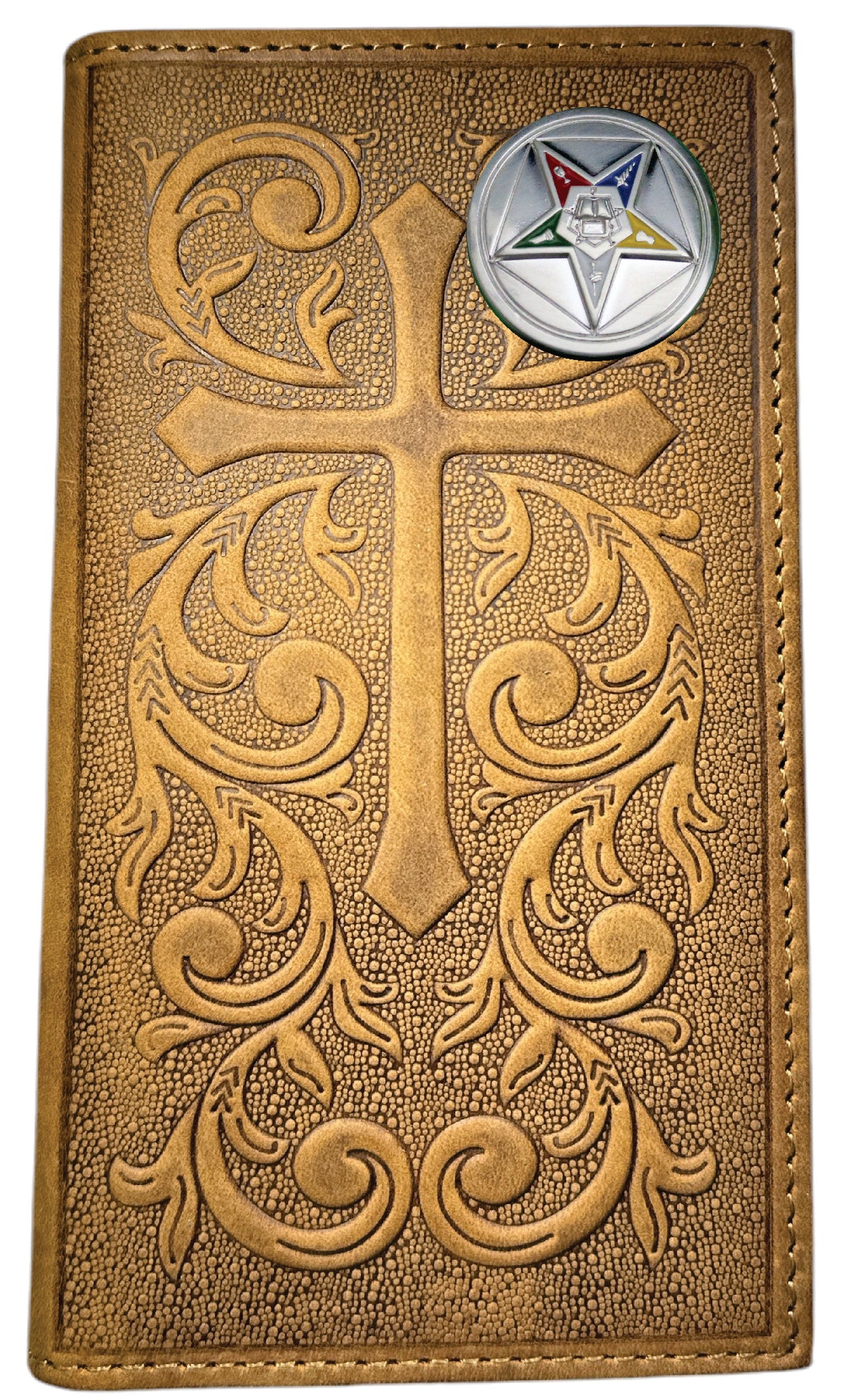 OES Wallet - Nocona Soft Leather Cross Long Rodeo - Bricks Masons