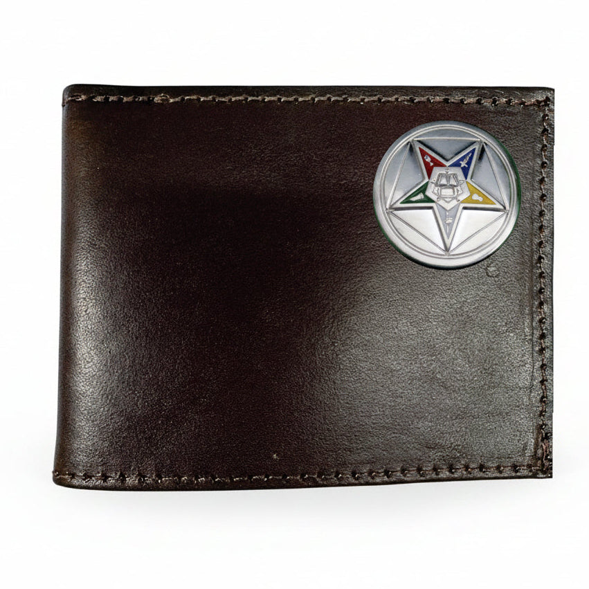 OES Wallet - Eastern Star American Brown Leather Bifold