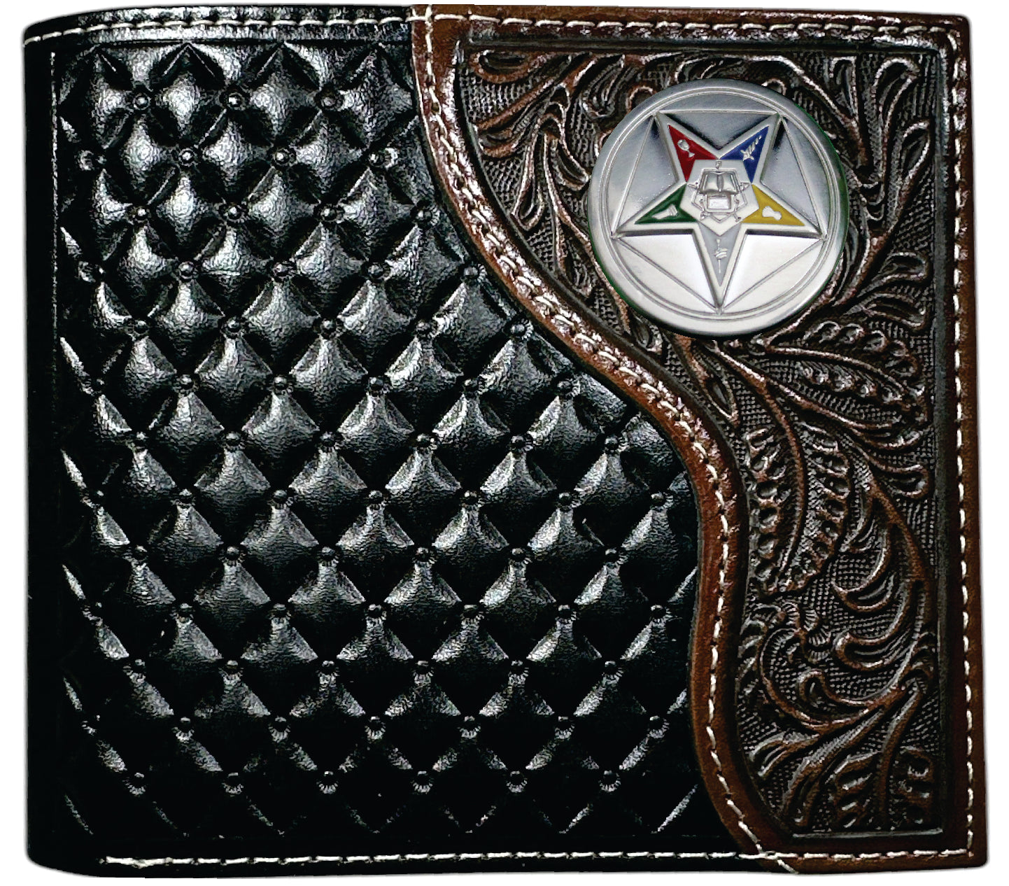 OES Wallet - Nocona Black & Cherry Floral Bi-fold