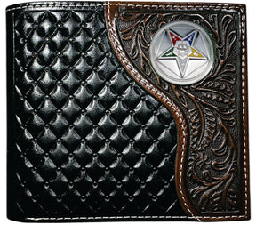 OES Wallet - Nocona Black & Cherry Floral Bi-fold