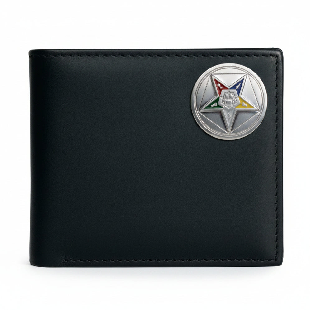OES Wallet - Eastern Star Handcrafted Black Leather