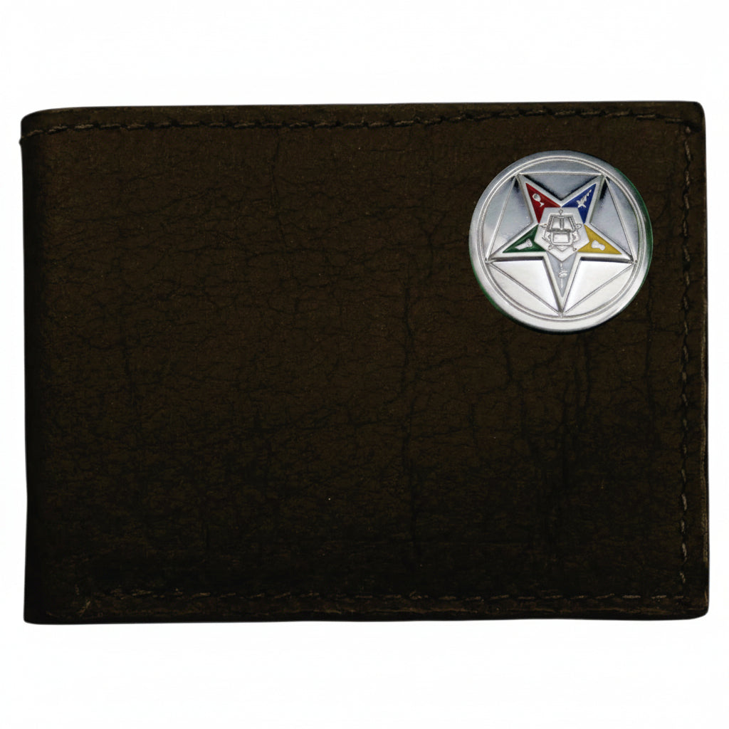 OES Wallet - Buffalo Black Leather Bison Bifold