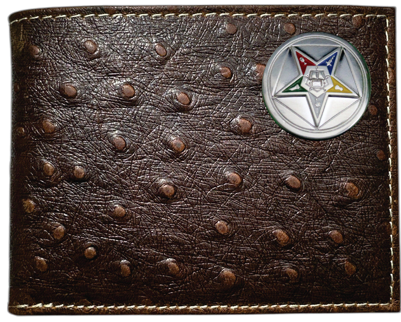 OES Wallet - Nocona Ostrich Print Leather Bifold