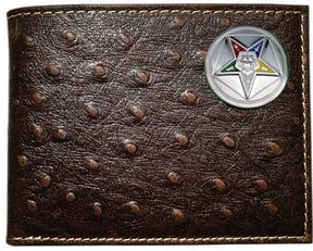 OES Wallet - Nocona Ostrich Print Leather Bifold