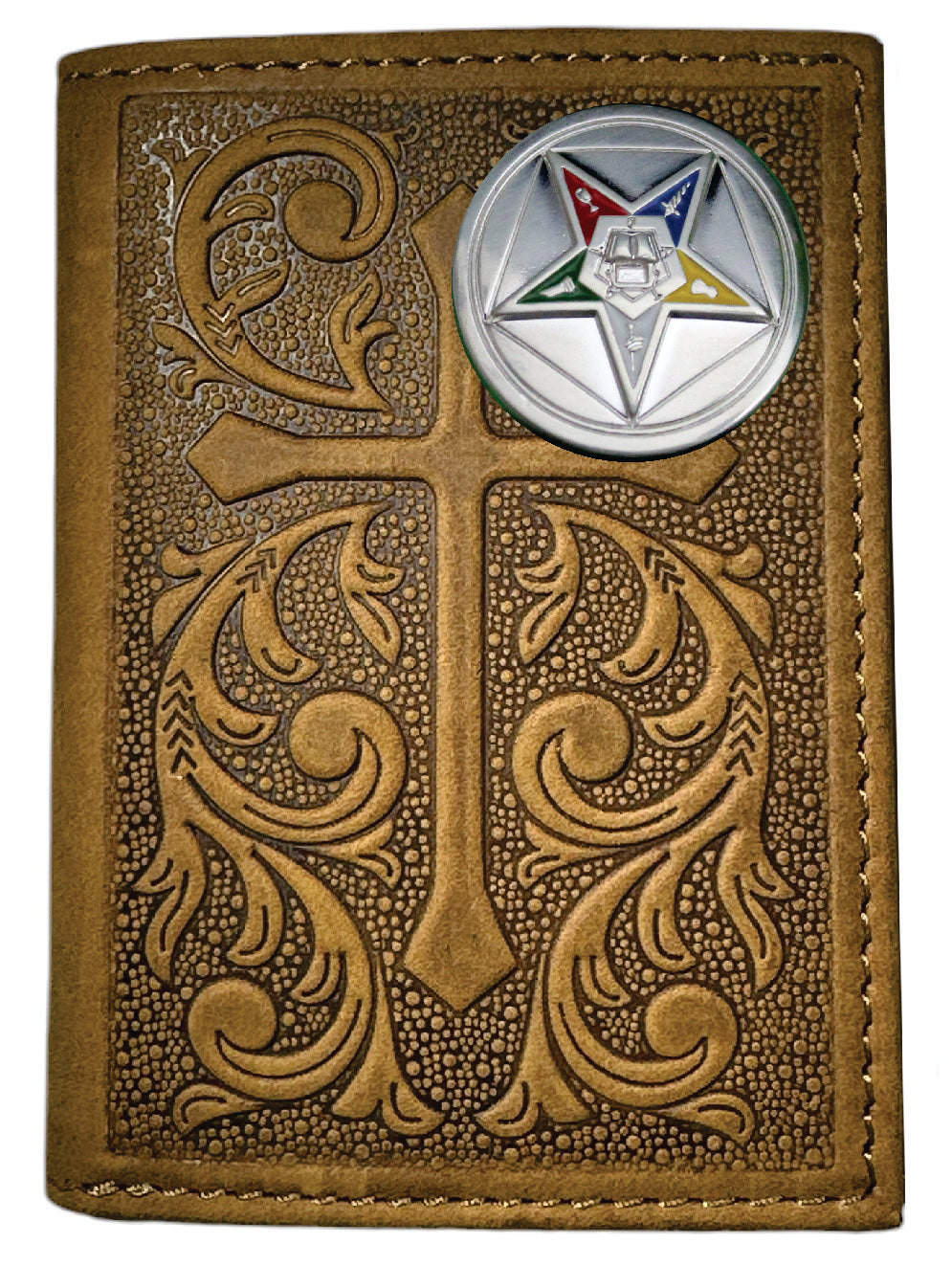 OES Wallet - Trifold Nocona Soft Leather Embossed Cross