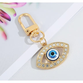 Eye Of Providence Keychain - Gold With Blue All-Seeing Eye