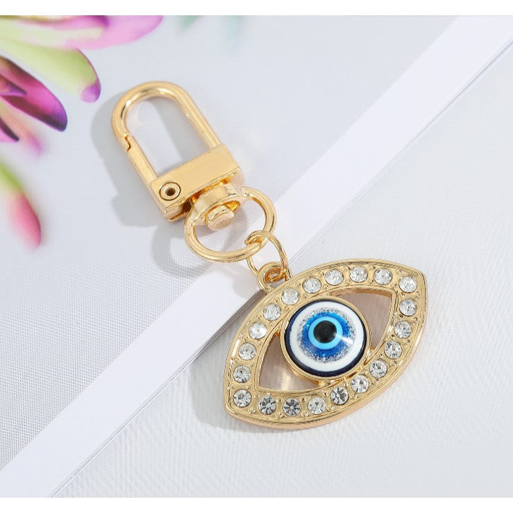 Eye Of Providence Keychain - Gold With Blue All-Seeing Eye