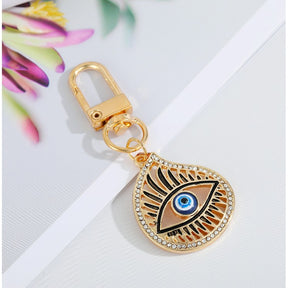 Eye Of Providence Keychain - Golden With Blue All-Seeing Eye