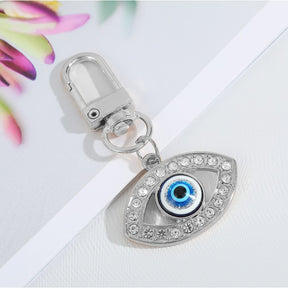 Eye Of Providence Keychain - Silver With Blue All-Seeing Eye