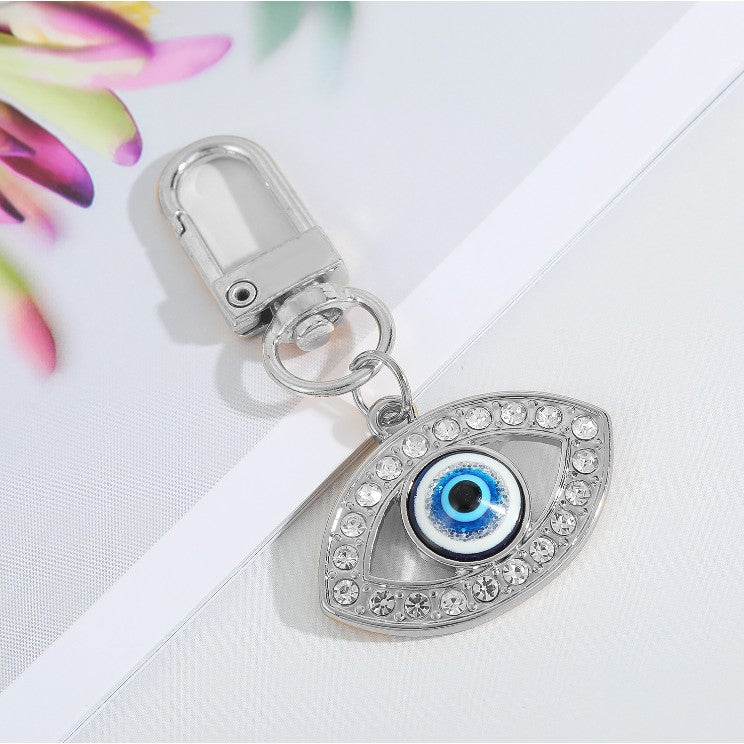 Eye Of Providence Keychain - Silver With Blue All-Seeing Eye
