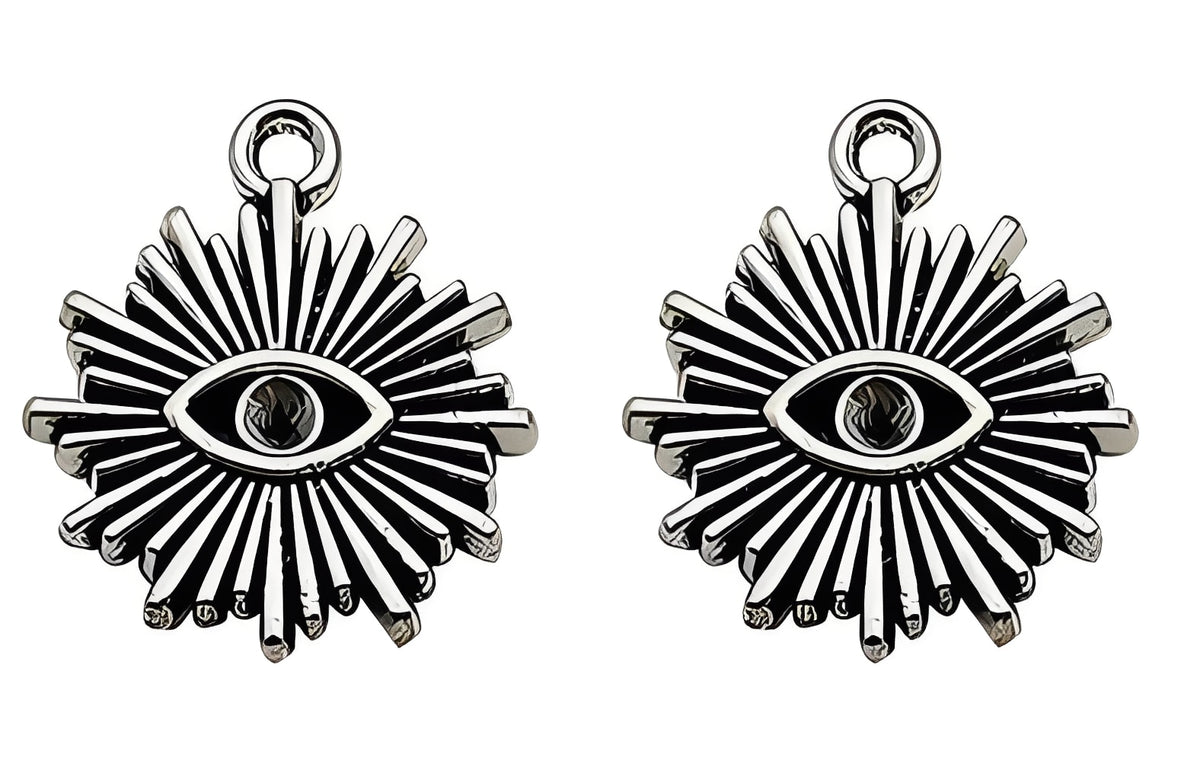 Eye Of Providence Pendant - Silver All Seeing Eye Round Pendant - Bricks Masons