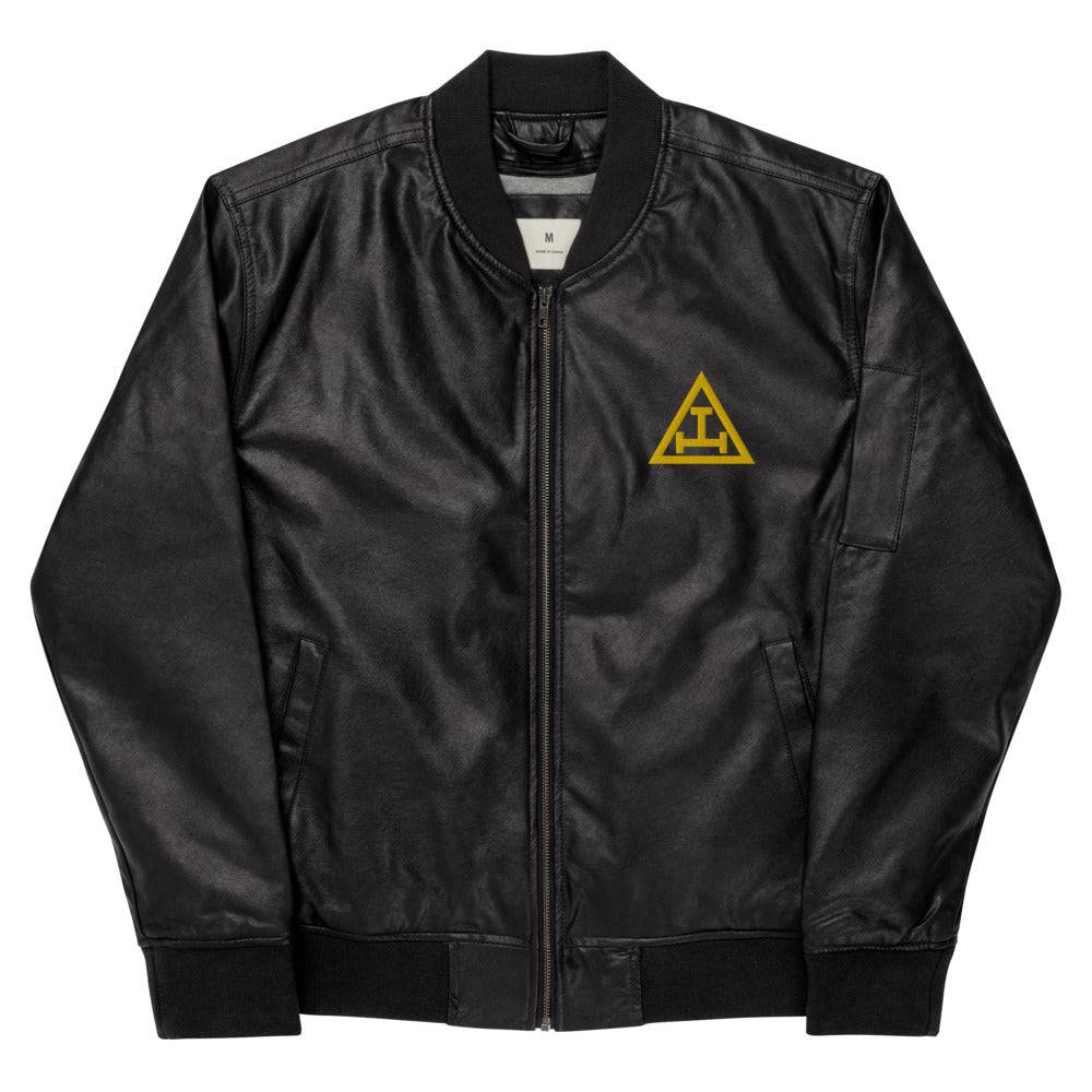 Royal Arch Chapter Jacket - Leather Golden Embroidery