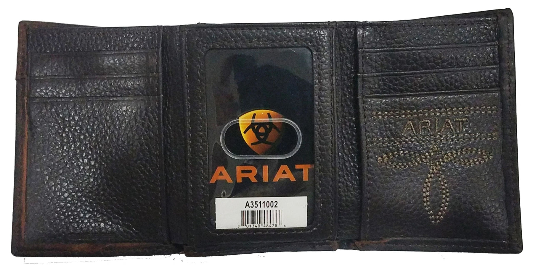 Widows Sons Wallet - Ariat Brown Premium Shield Tri-fold Leather