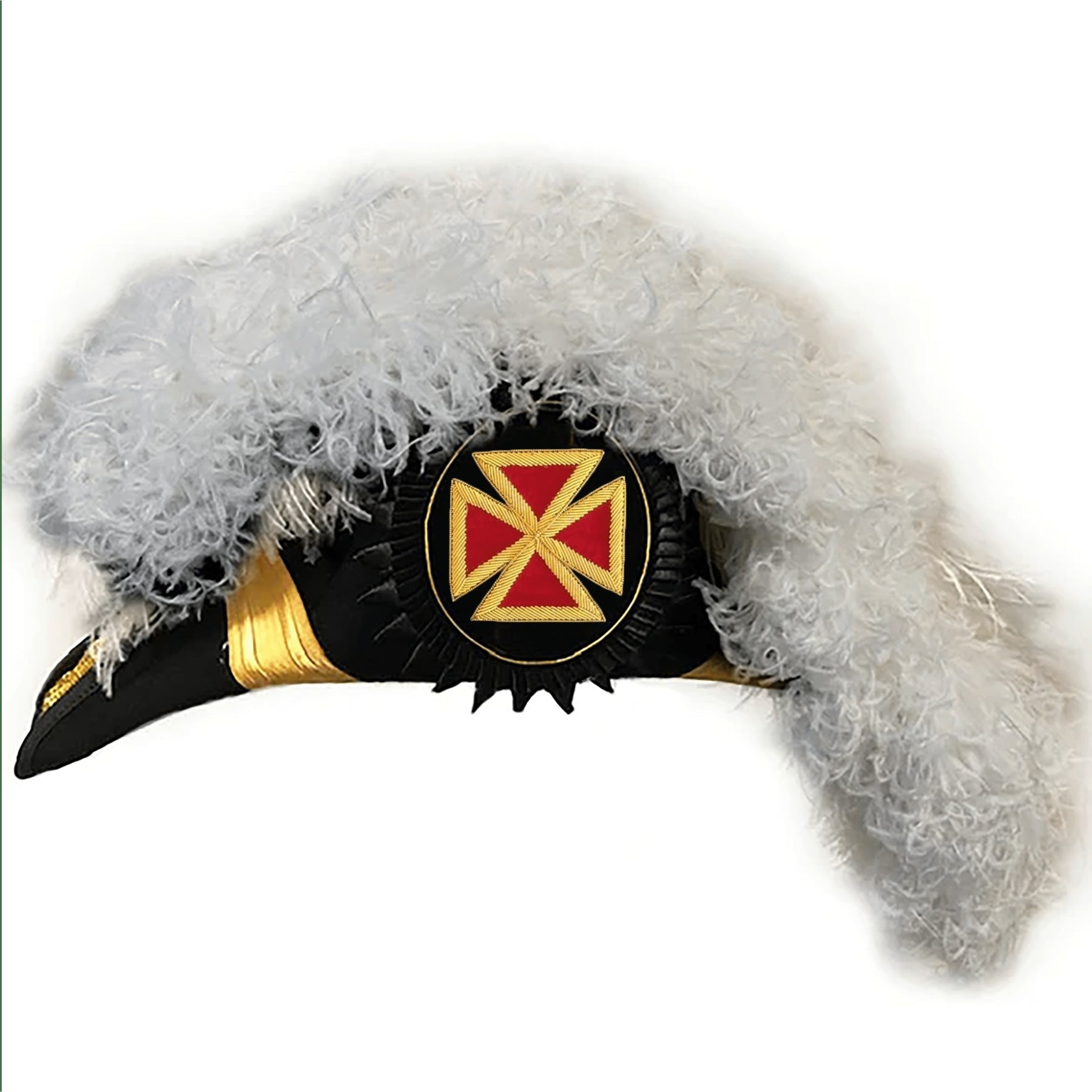 Grand Commander Knights Templar Chapeau - All White Plumes