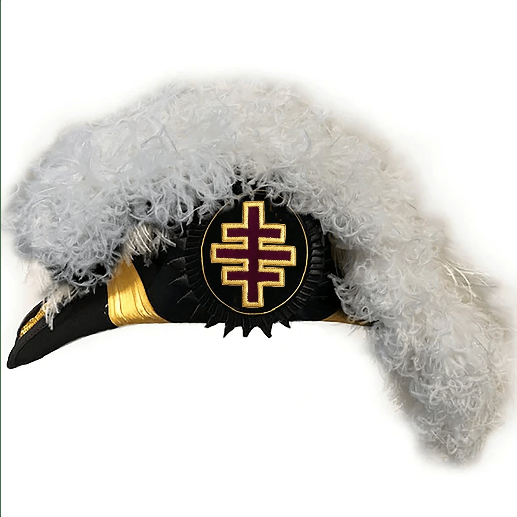 Grand Encampment Knights Templar Chapeau - All White Plumes