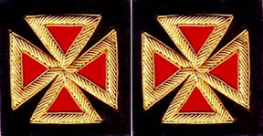 Grand Knights Templar Frock Coat Sleeve Patch - Bullion Embroidery - Bricks Masons
