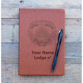 Grand Master Blue Lodge Journal - Brown Faux Leather