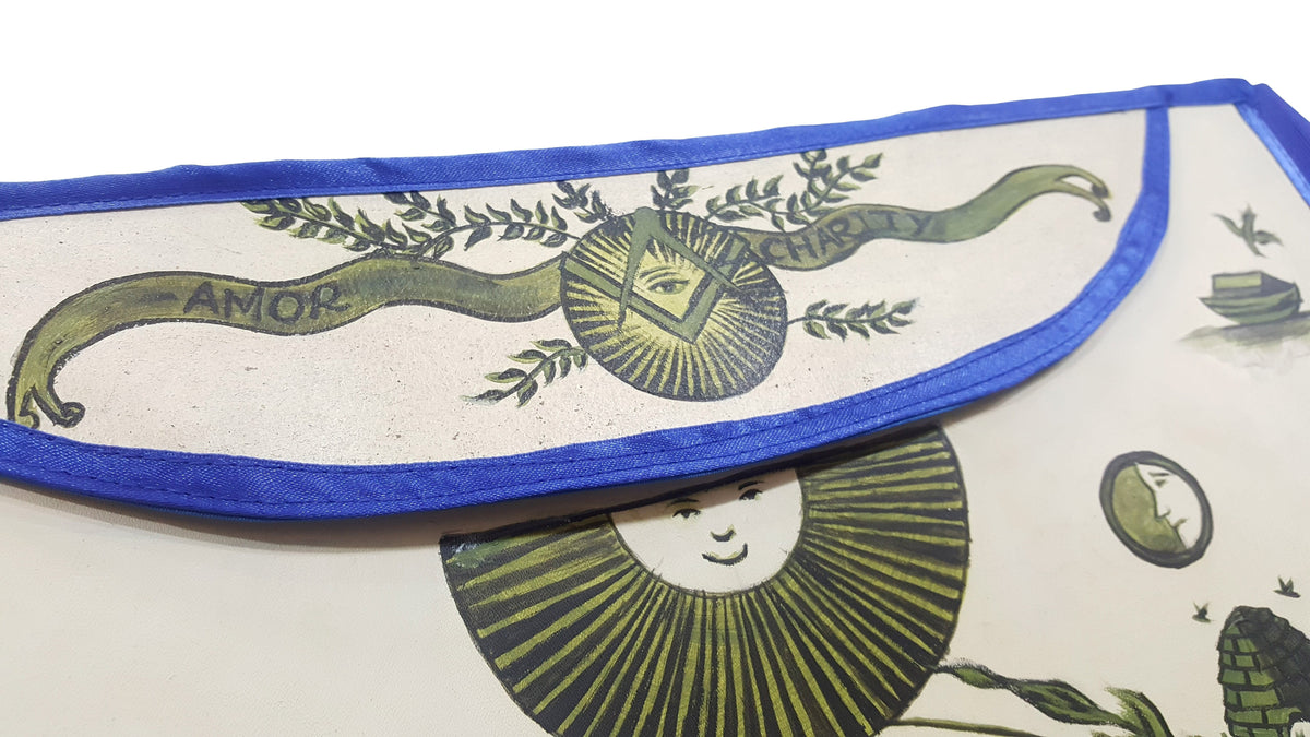 Hand-Painted Apron - History Edition: Masonic Apron of Meriwether Lewis Circa 1800 - Bricks Masons