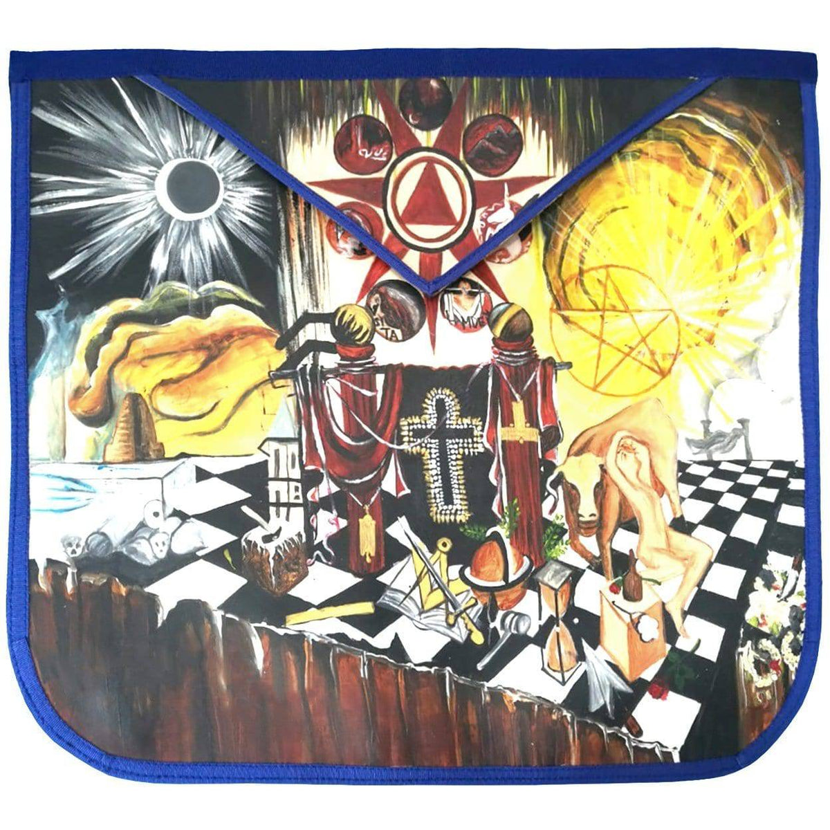 Hand-Painted Apron - Lambskin Customized - Bricks Masons