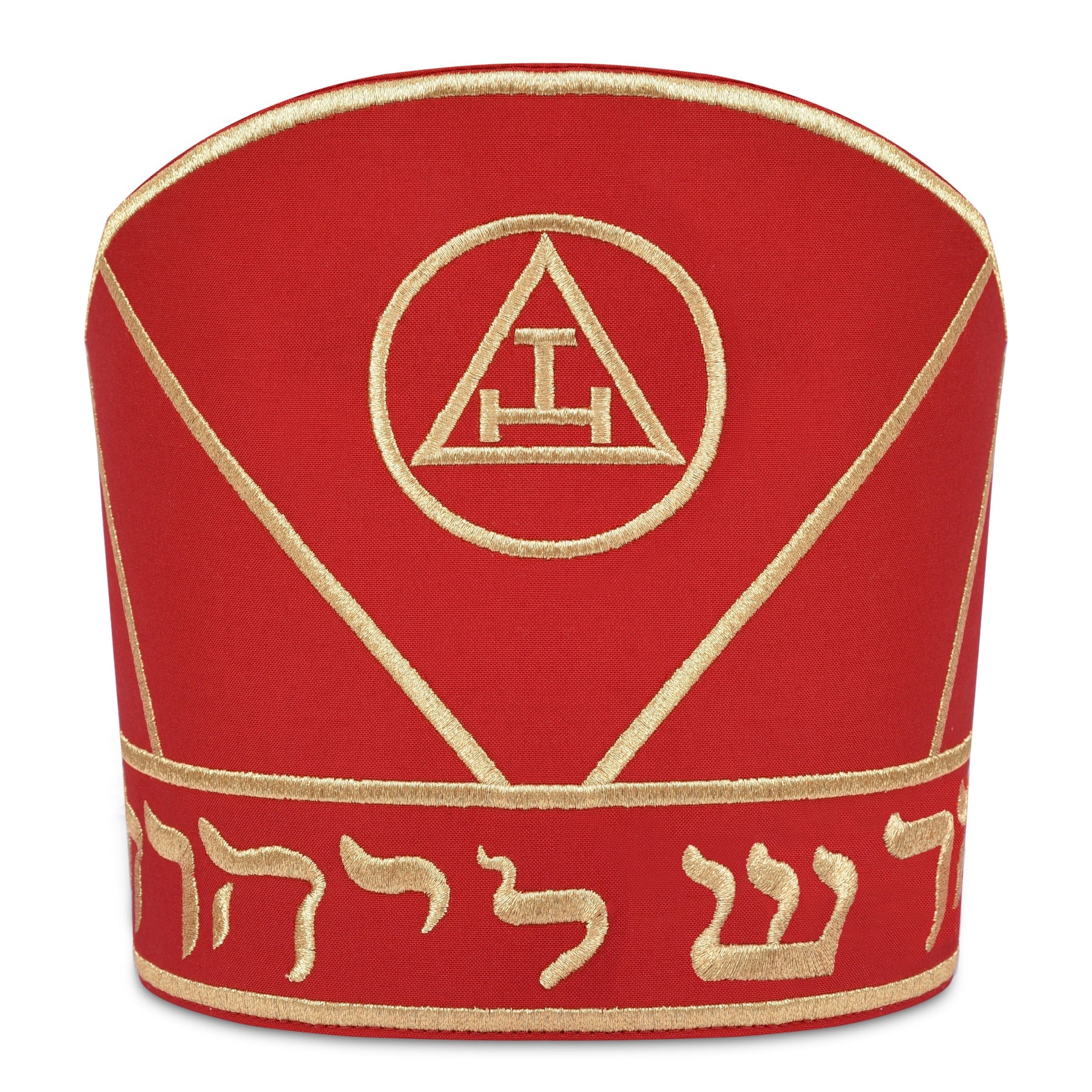High Priest Royal Arch Chapter Mitre - Red & Gold Embroidery