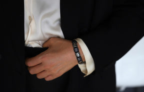 Master Mason Blue Lodge Bracelet - Handcrafted Blue & Black Enamel - Bricks Masons