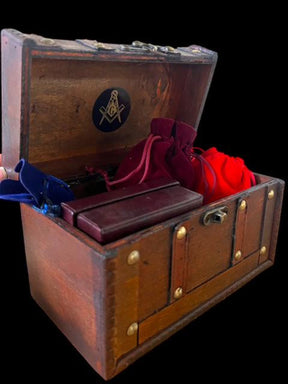 Master Mason Blue Lodge Pocket Watch - Keyring Gift Set Case Custom Engraved With 18K Rose Gold Certificate - Bricks Masons