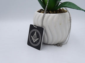 Master Mason Blue Lodge Necklace - Black Anodized Aluminium Pendant