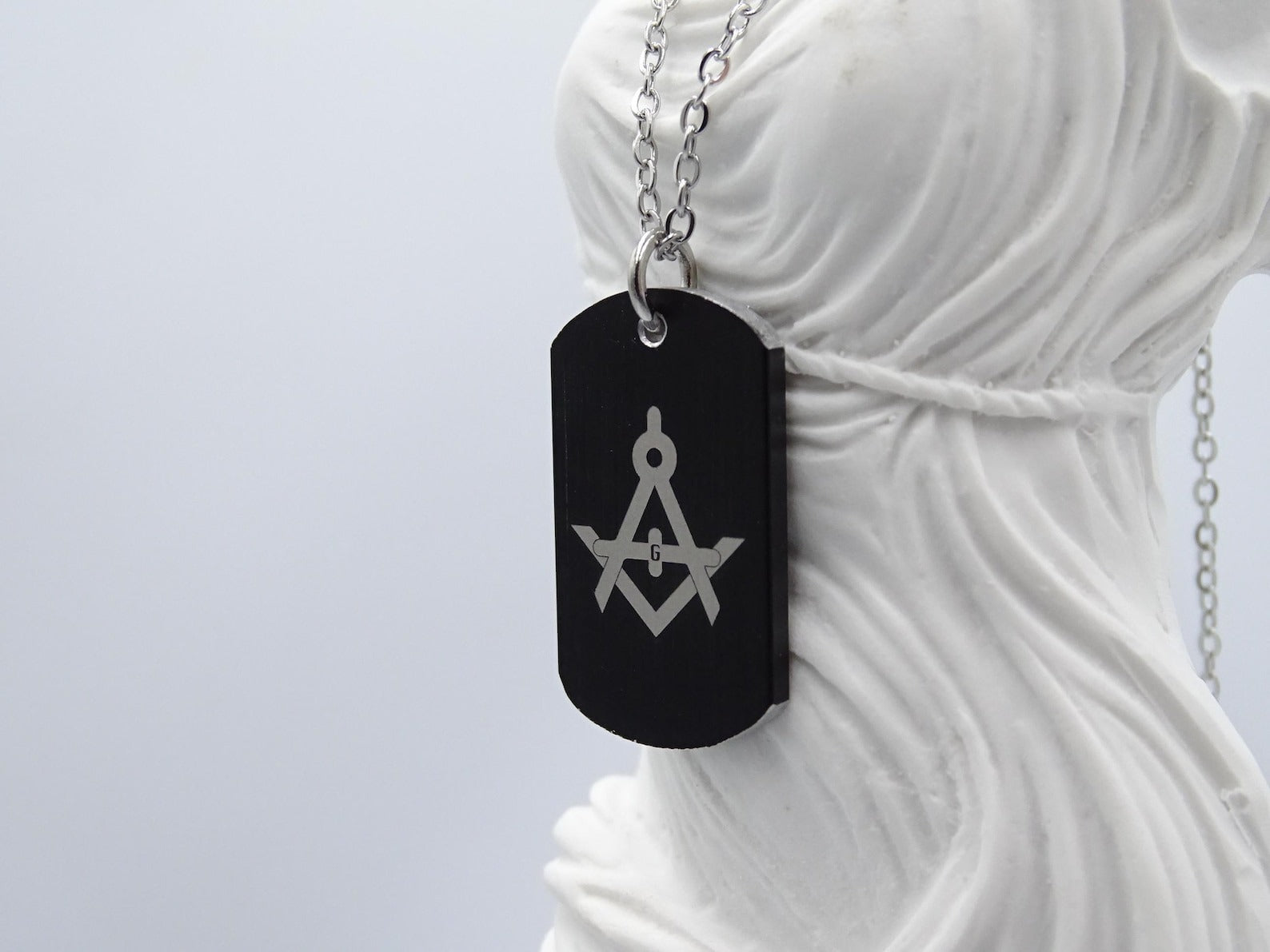 Master Mason Blue Lodge Necklace - Black Anodized Aluminium - Bricks Masons