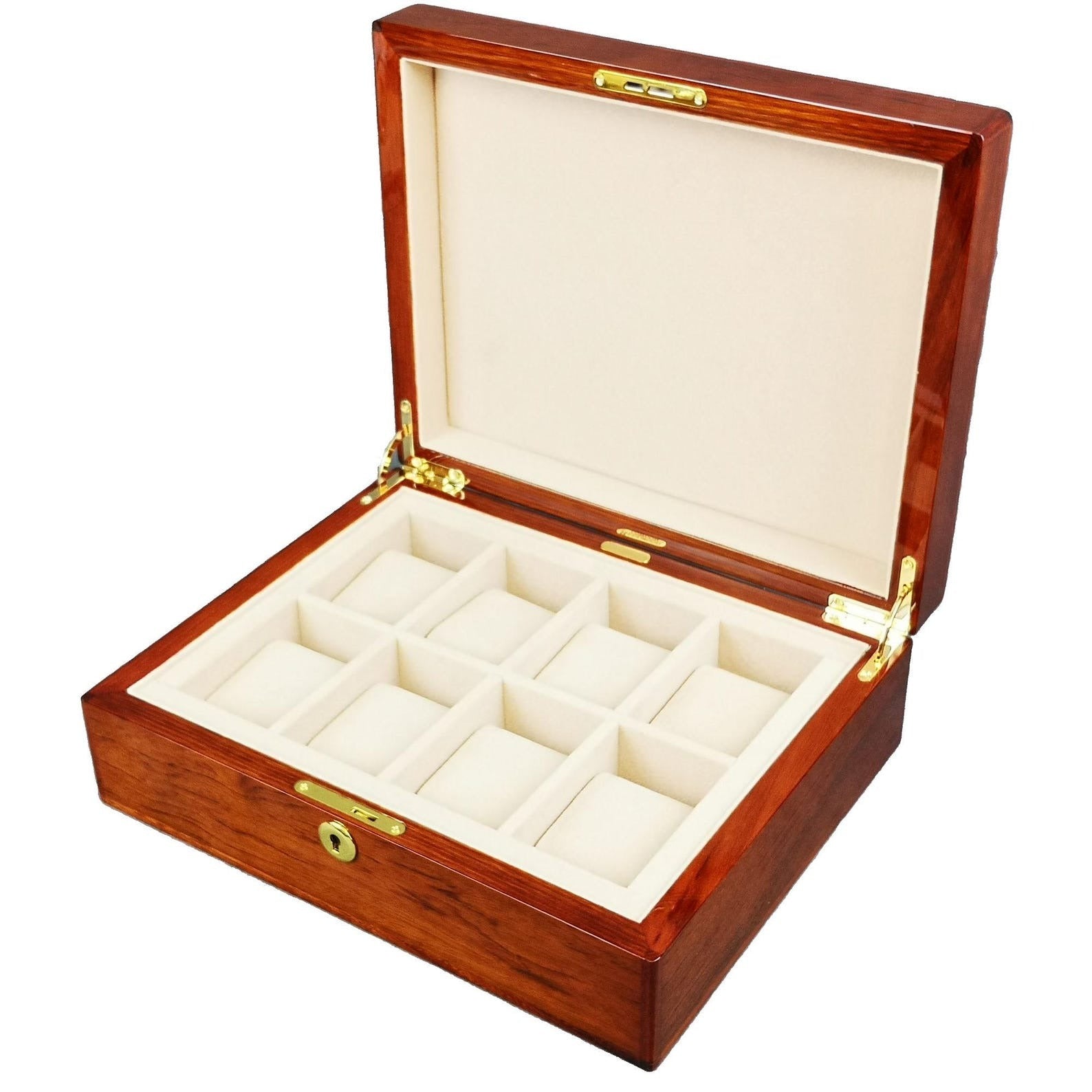 Master Mason Blue Lodge Jewelry Box - Rosewood Removable Watches Cushion & Lock - Bricks Masons