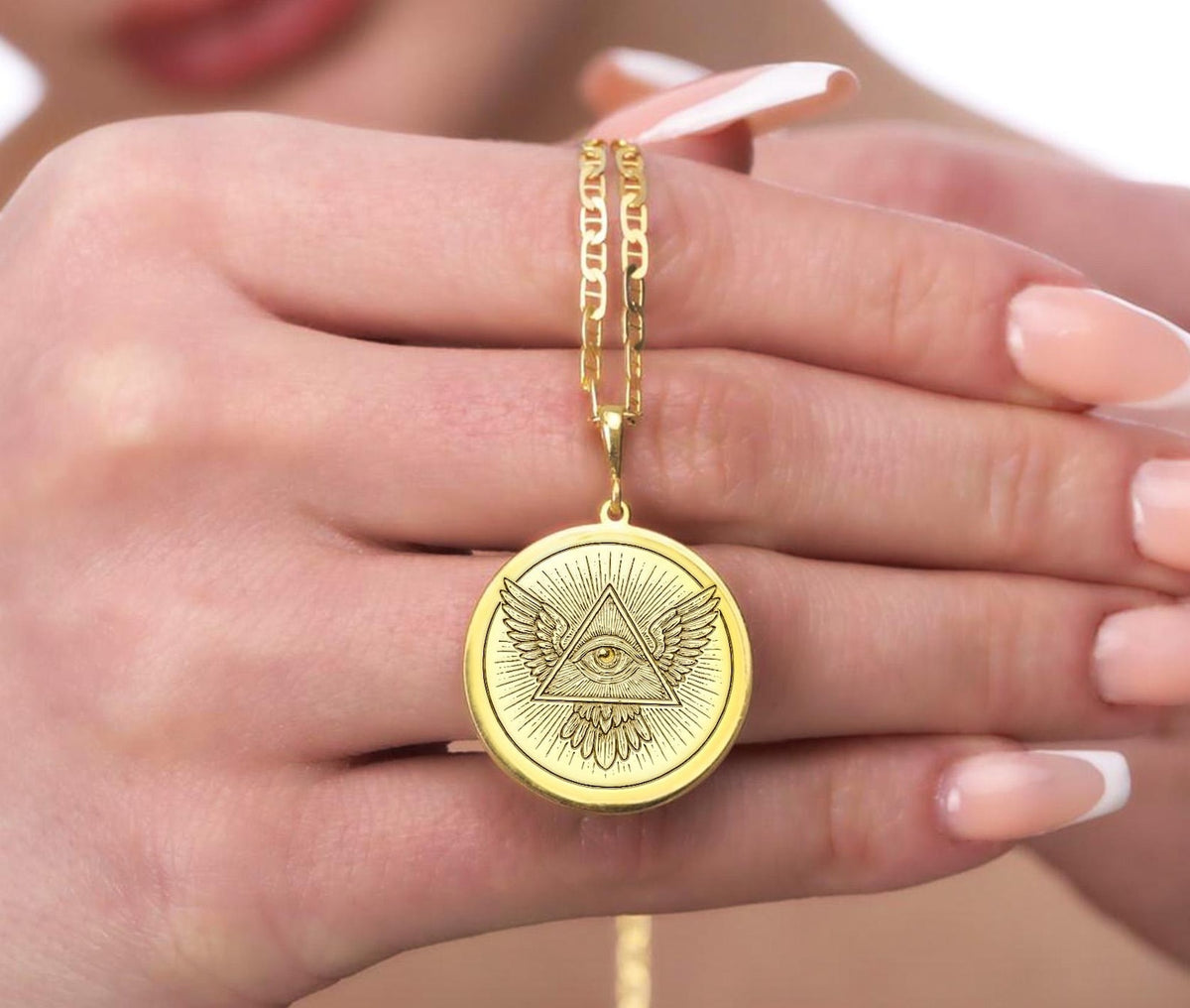 Eye Of Providence Necklace - Eye of Wisdom Various Colors - Bricks Masons