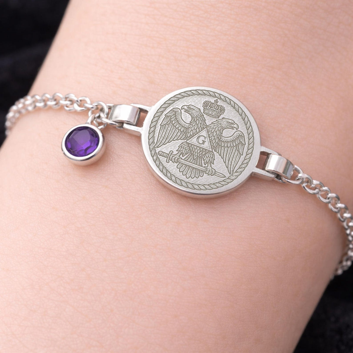 Scottish Rite Bracelet - Two Headed Eagle With G - Bricks Masons