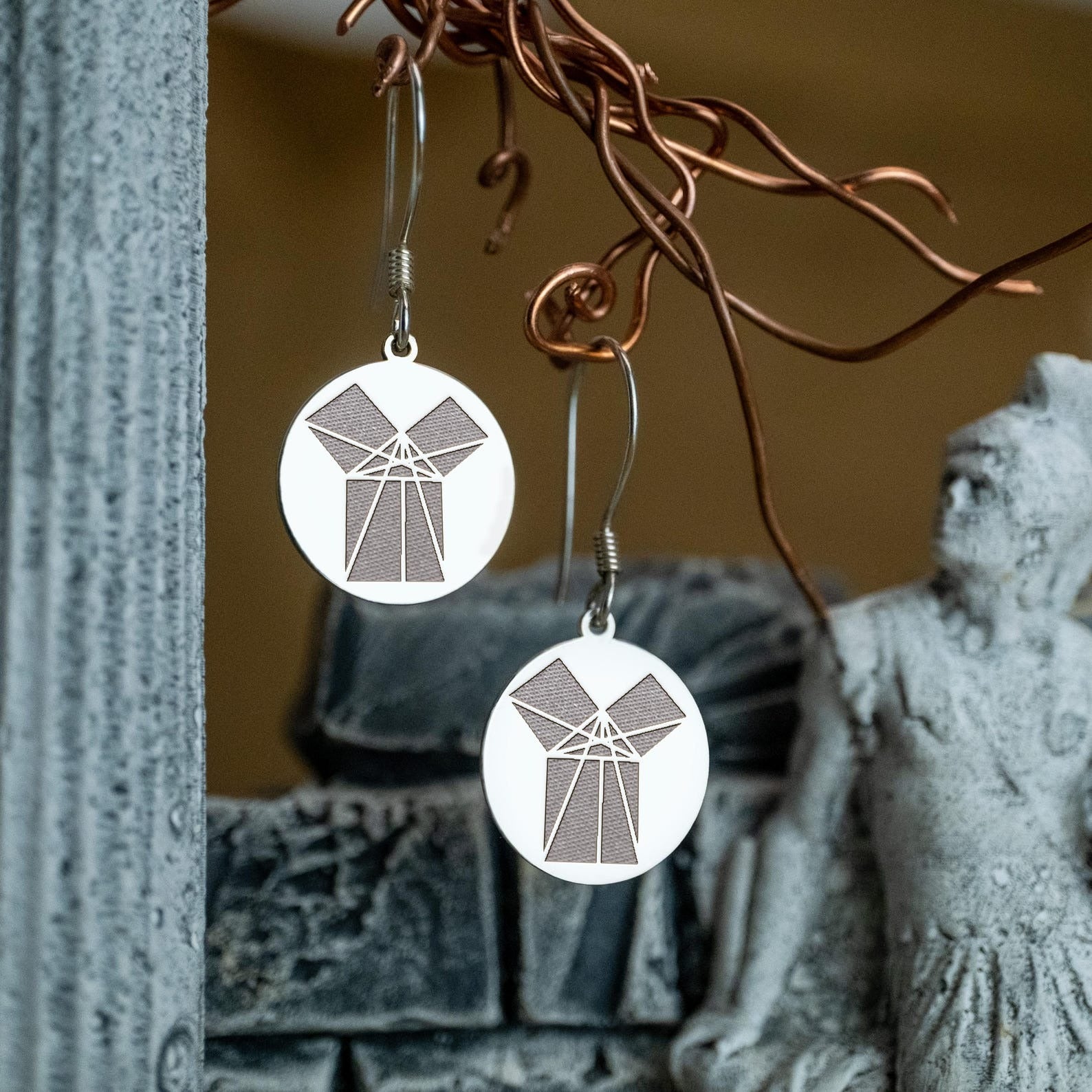 Masonic Earrings - The 47th Problem of Euclid Various Sizes - Bricks Masons