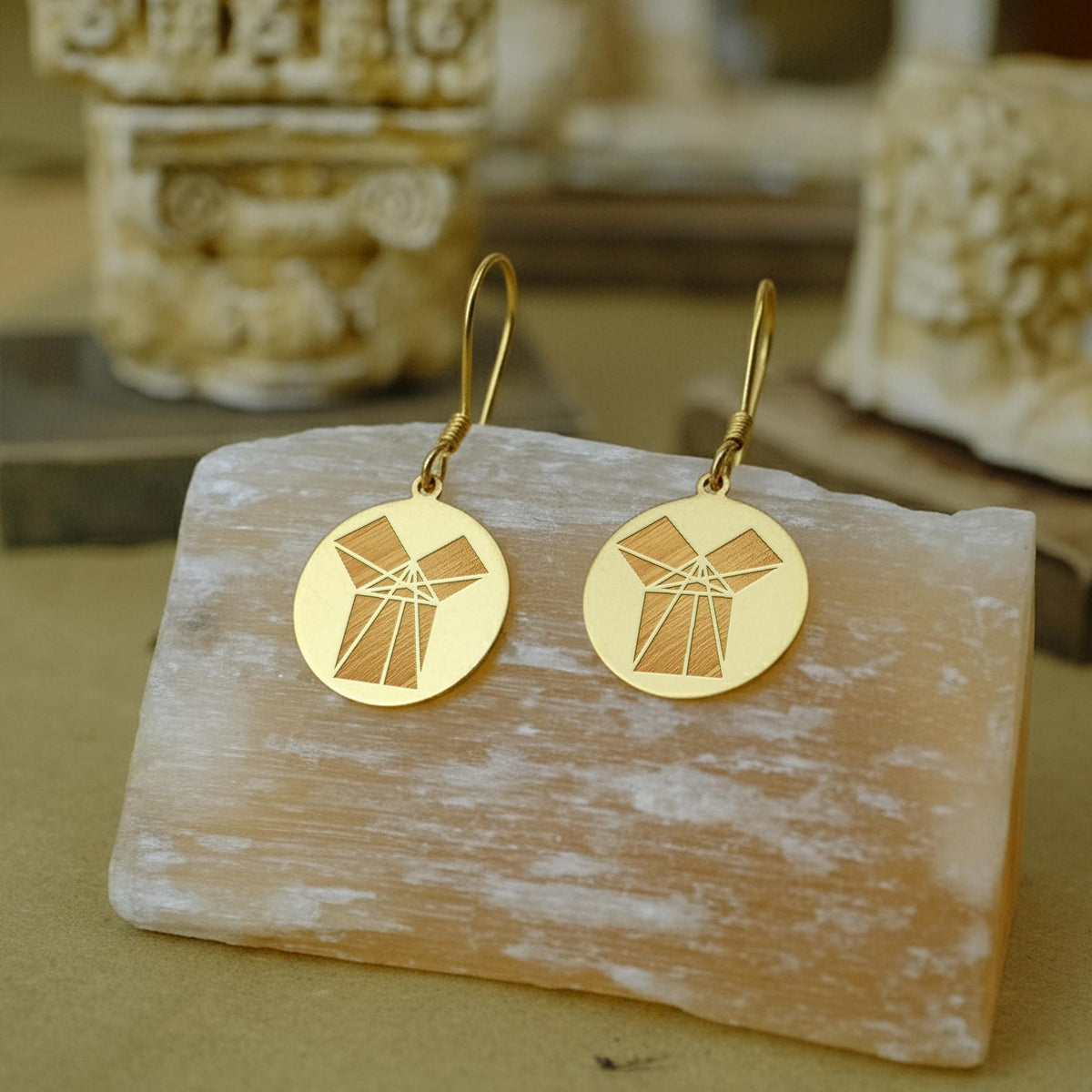 Masonic Earrings - The 47th Problem of Euclid Various Sizes - Bricks Masons