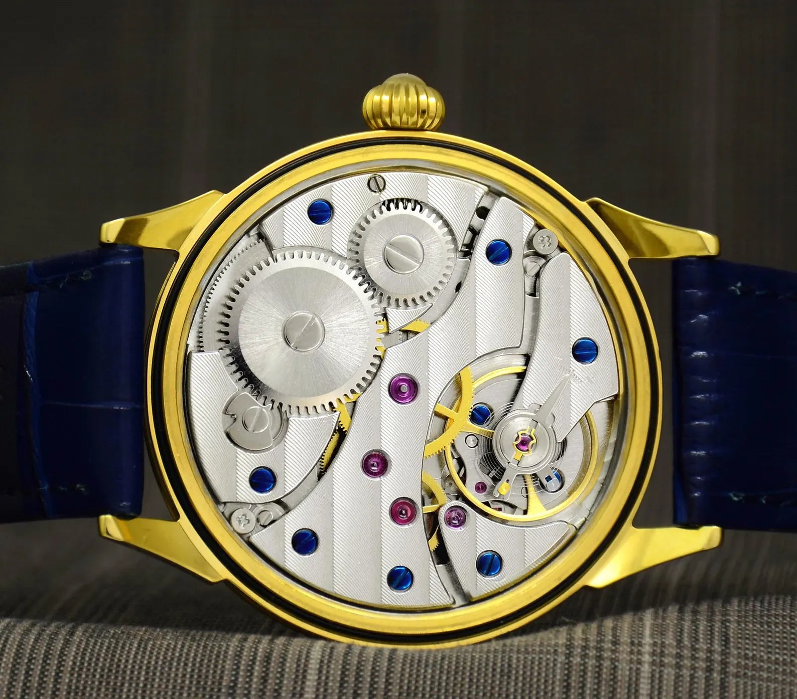 Master Mason Blue Lodge Wristwatch - Stainless Steel Case With Leather Strap & Symbols