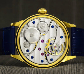 Master Mason Blue Lodge Wristwatch - Stainless Steel Case With Leather Strap & Symbols