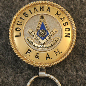 Past Master Blue Lodge Keychain - Handcrafted Louisiana Mason  F. & A. M. - Bricks Masons