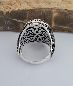 Master Mason Blue Lodge Ring - Sterling Silver Onyx - Bricks Masons