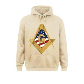 Master Mason Blue Lodge Hoodie - American USA Flag Square & Compass