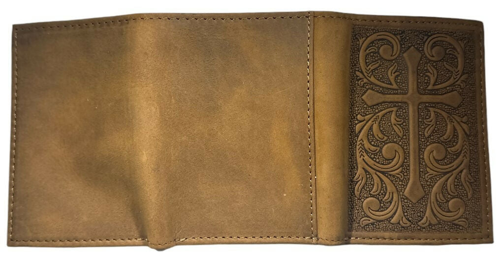 Widows Sons Wallet - Long Nocona Soft Leather With Embossed Cross