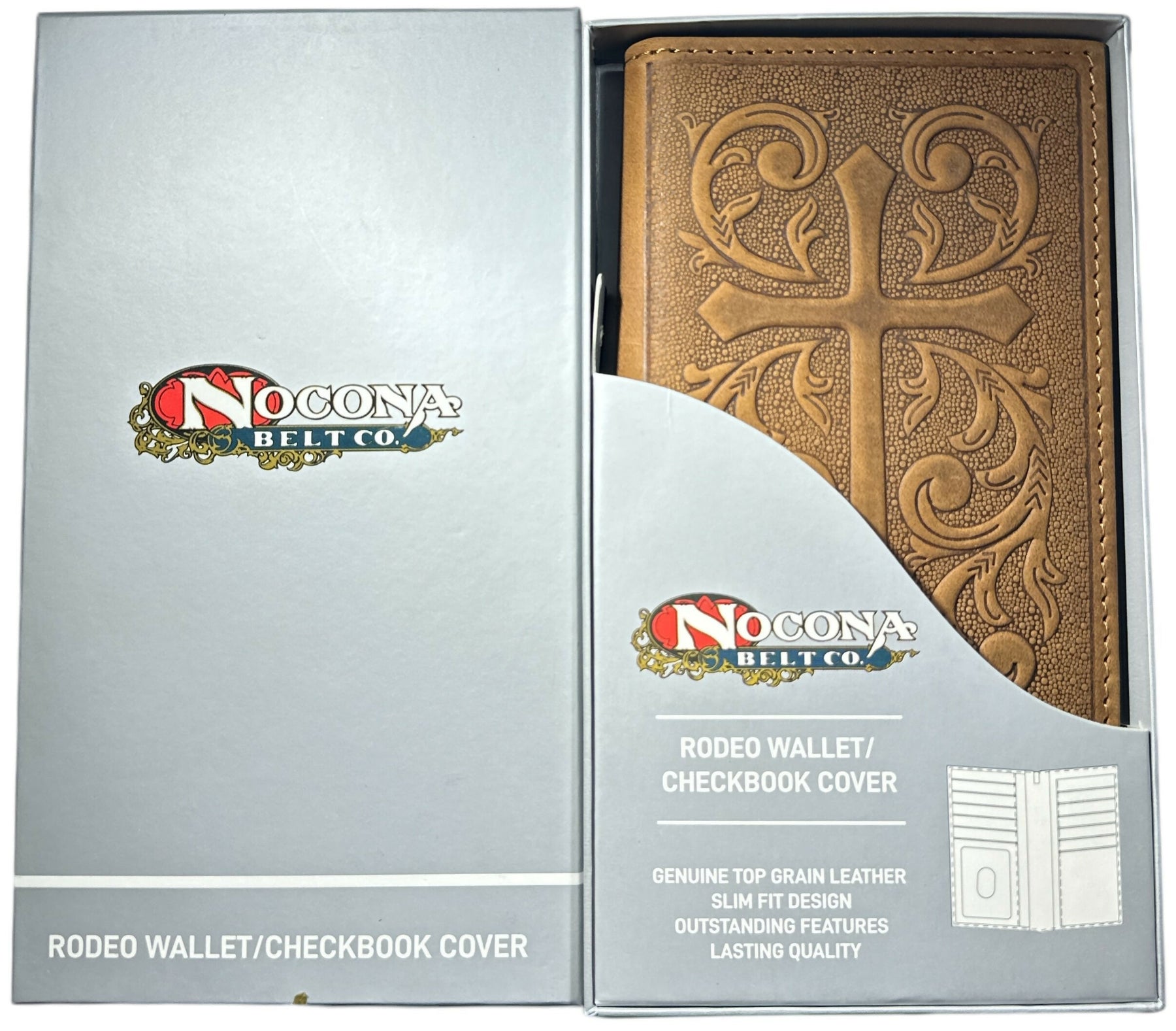 Past Master Blue Lodge Wallet - Nocona Soft Leather Cross Long Rodeo