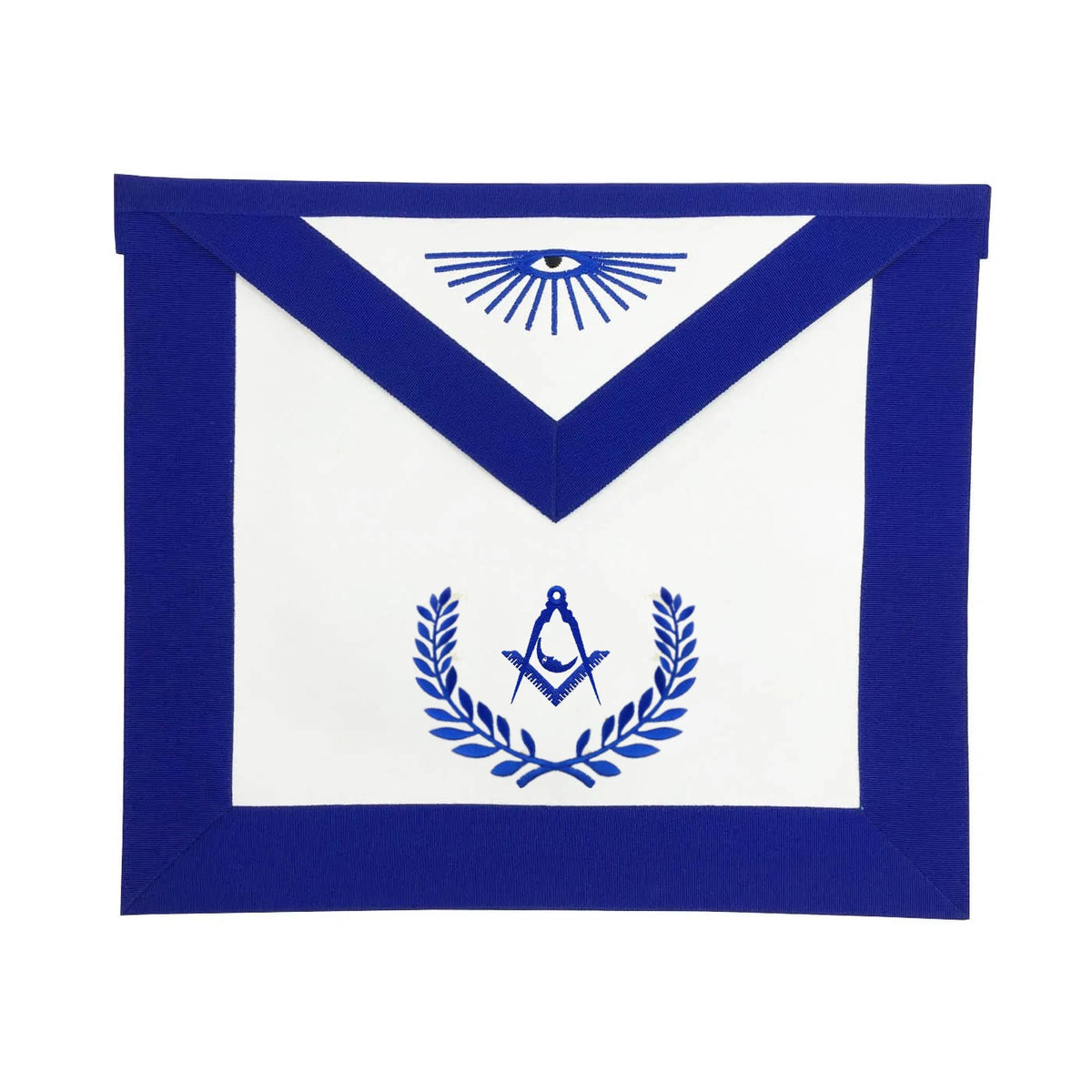 Junior Deacon Blue Lodge Officer Apron - Royal Blue with Wreath