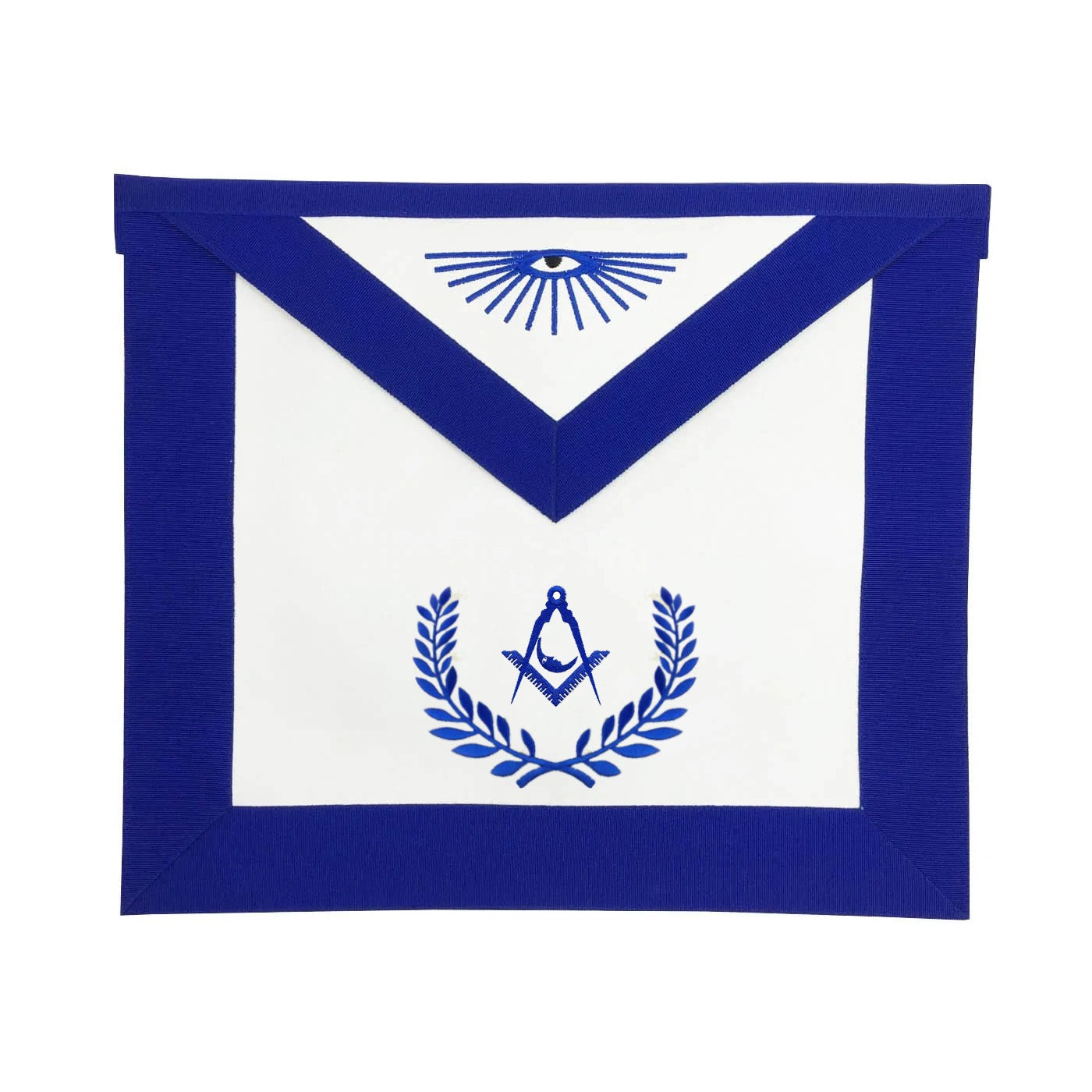 Junior Deacon Blue Lodge Officer Apron - Royal Blue with Wreath